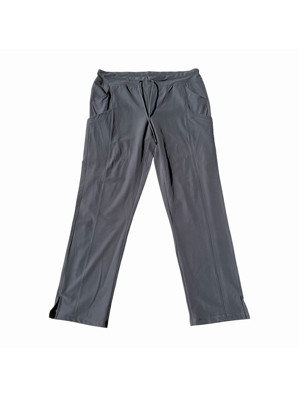Med Couture 4-Ever Flex Scrub Pants Gray L Solid Knit Poly/Spandex Style 3710